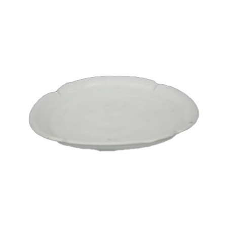 白釉四方花口盘