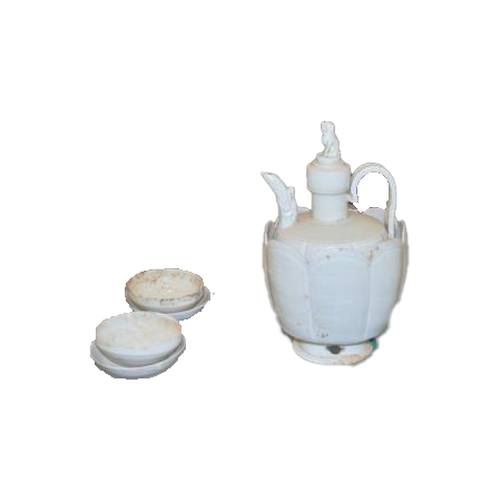 白釉龙流瑞兽钮注壶温碗一组