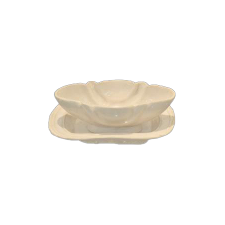 白釉带托海棠杯